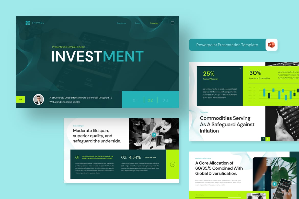 Template PowerPoint Strategi Investasi yang Menarik