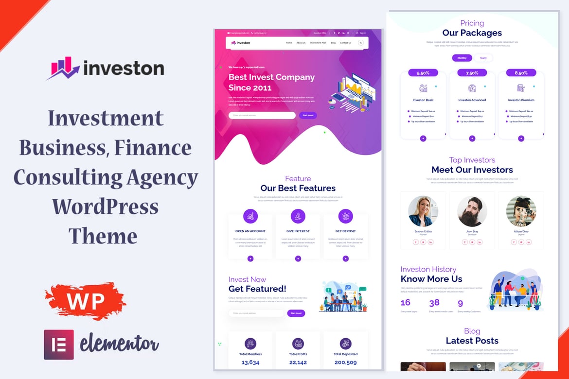 Investon - Tema WordPress Investasi dan Bisnis yang Modern