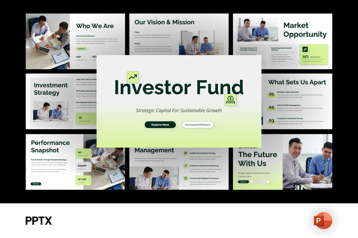 Template Presentasi Investor Fund yang Modern dan Profesional