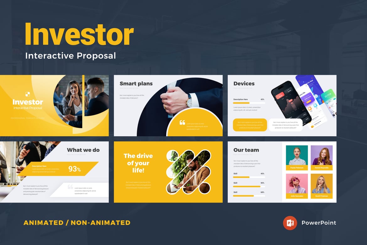 Template Presentasi PowerPoint Interaktif untuk Investor yang Menarik