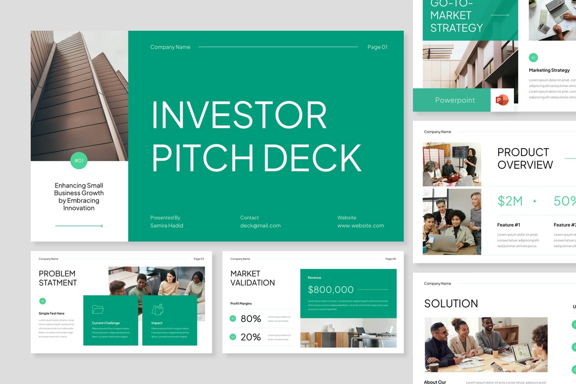 Template Presentasi Investor – PowerPoint Bisnis Minimalis yang Memukau