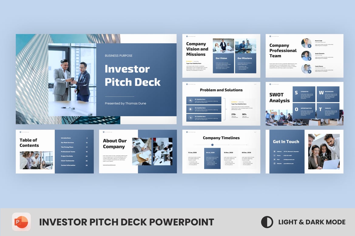 Template PowerPoint Pitch Deck untuk Investor yang Menarik