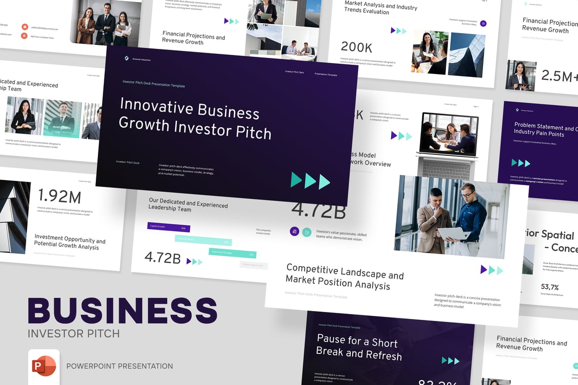 Template Presentasi Investor Pitch Deck Powerpoint yang Menarik