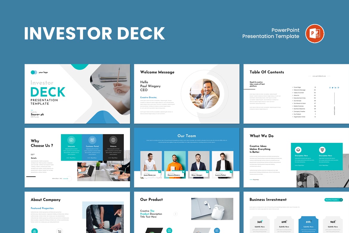 Template PowerPoint Pitch Deck untuk Investor yang Menarik