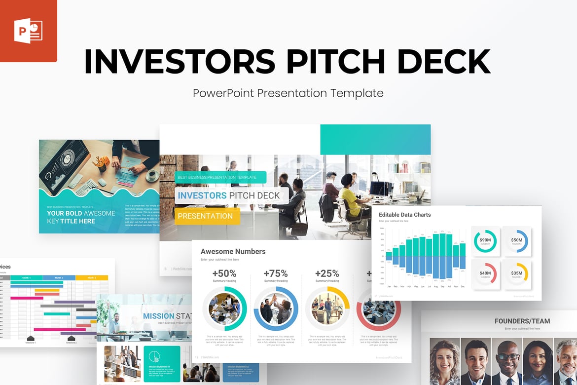 Template Presentasi PowerPoint Pitch Deck untuk Investor yang Menarik