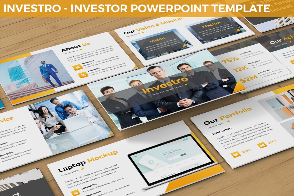 Investro - Template Powerpoint Investor Modern dan Menarik