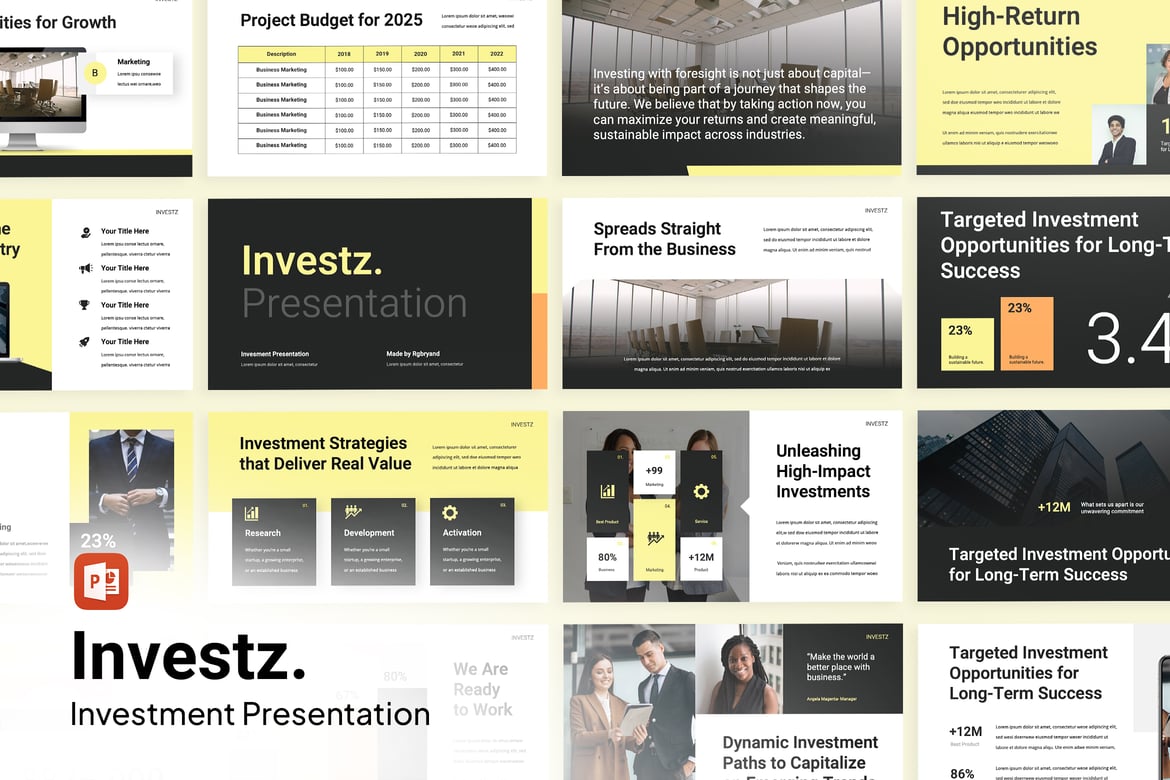 Investz - Template Powerpoint Investasi Profesional
