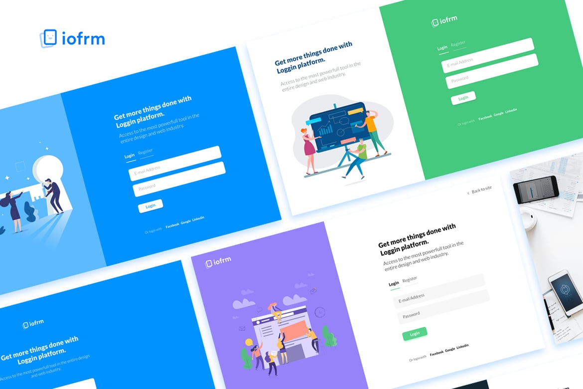 Iofrm - Template Website untuk Form Login dan Registrasi yang Menarik