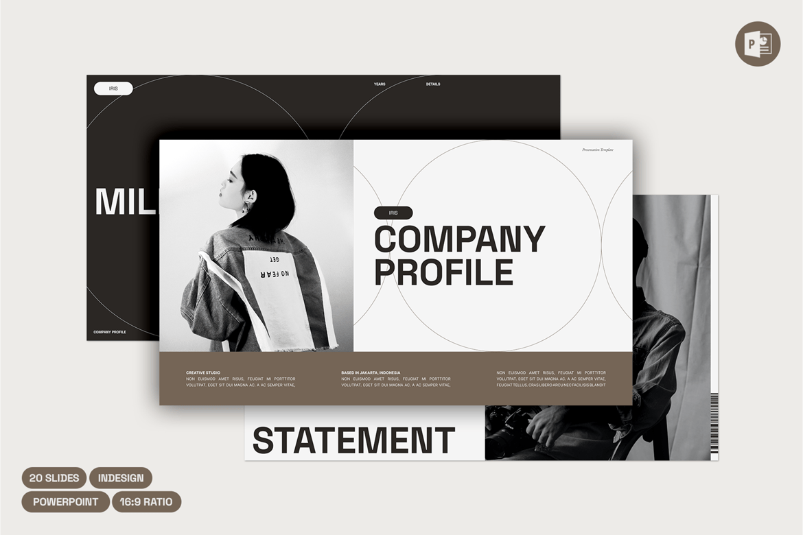 Template Presentasi Profil Perusahaan Iris - PowerPoint Menarik