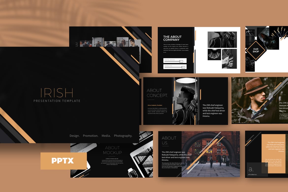 Template PowerPoint IRISH Brown - Serbaguna dan Stylish