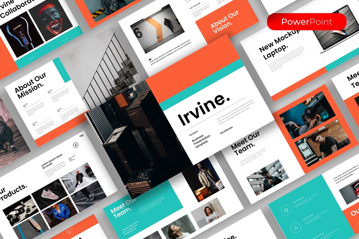 Template PowerPoint Bisnis Irvine: Solusi Presentasi Profesional Anda