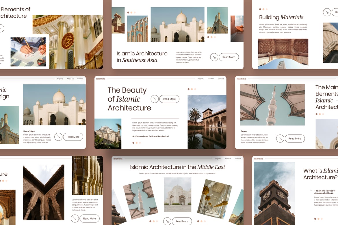 Template Presentasi PowerPoint Arsitektur Islam yang Menakjubkan