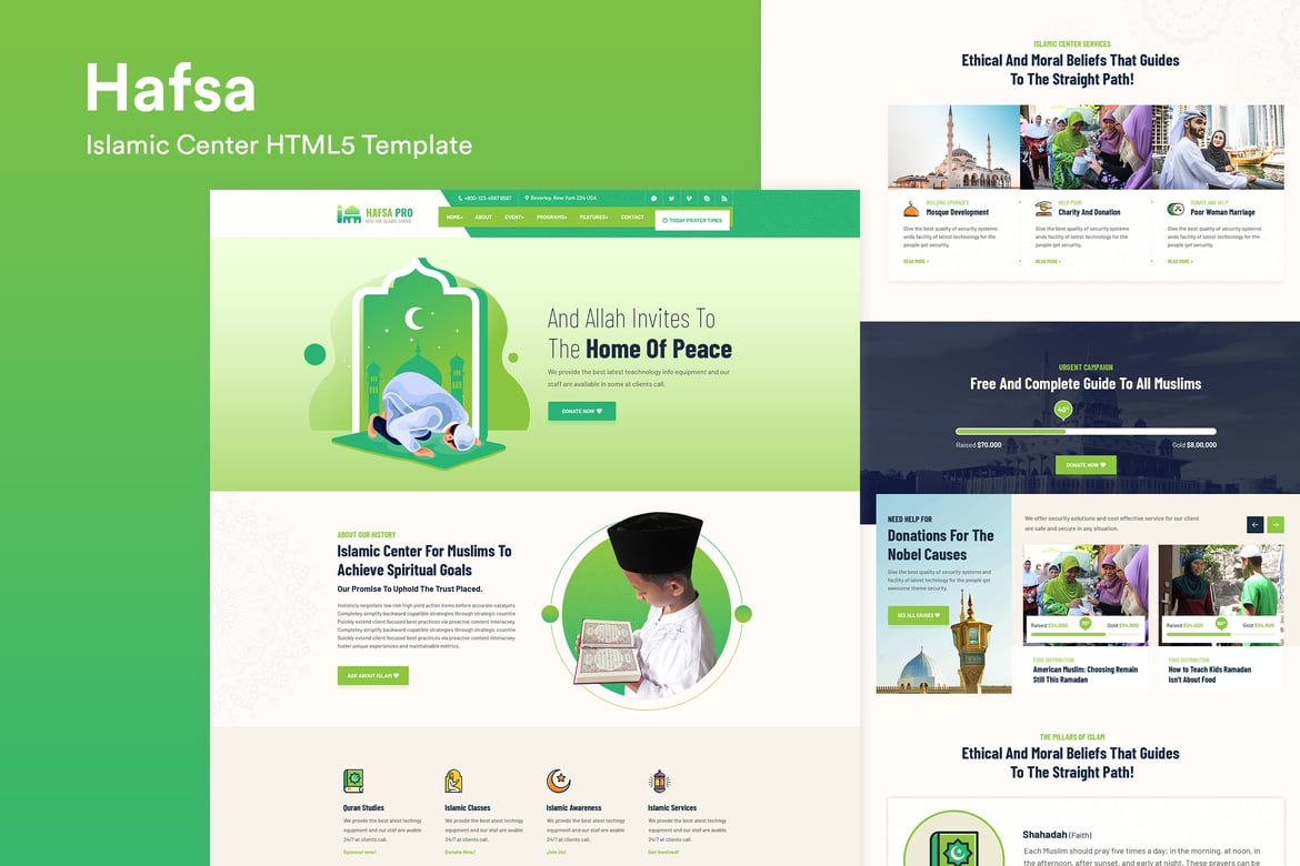 Template Website Responsif untuk Pusat Islam Hafsa