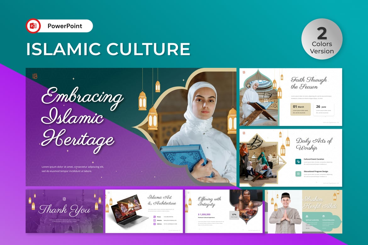 Template Presentasi Budaya Islam yang Elegan dan Modern