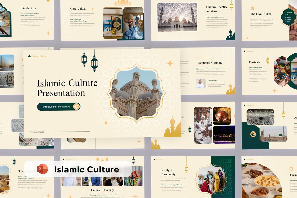 Template Presentasi Budaya Islam yang Modern dan Menarik