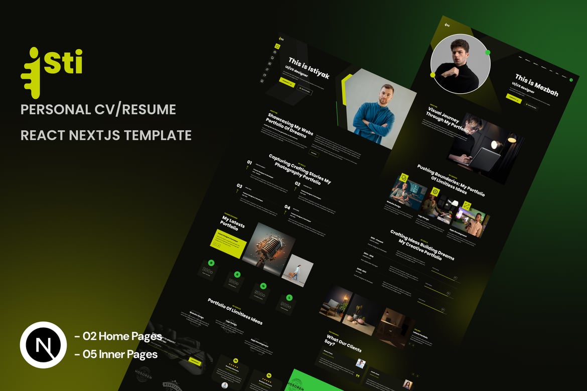 Isti - Template Website Portofolio Kreatif Berbasis React NextJS