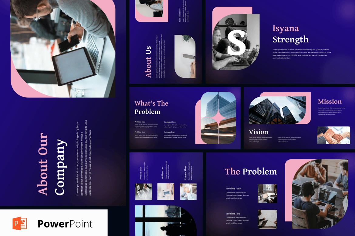 Template Presentasi Bisnis PowerPoint Isyana yang Menarik dan Profesional