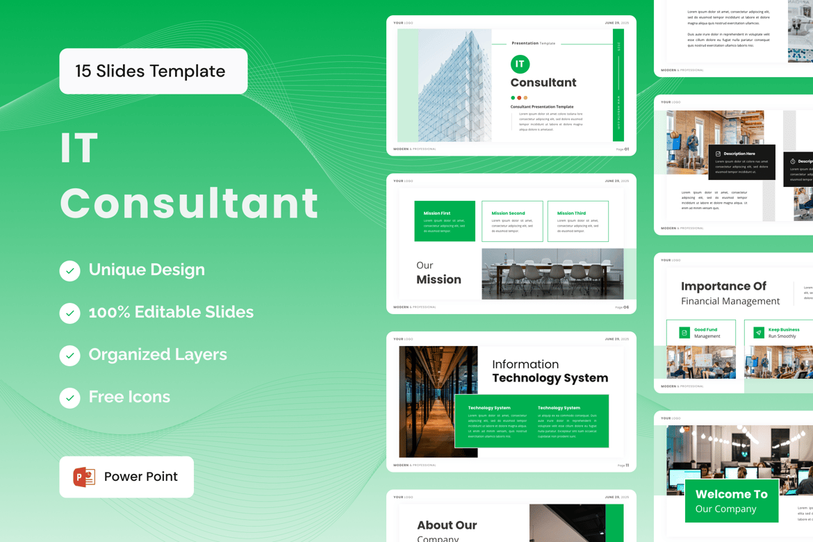 Template Presentasi IT Consultant - Powerpoint Berkualitas Tinggi