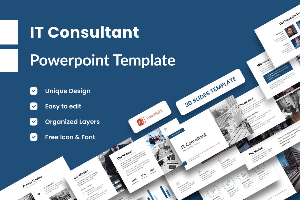 Template Presentasi IT Consultant - PowerPoint Profesional