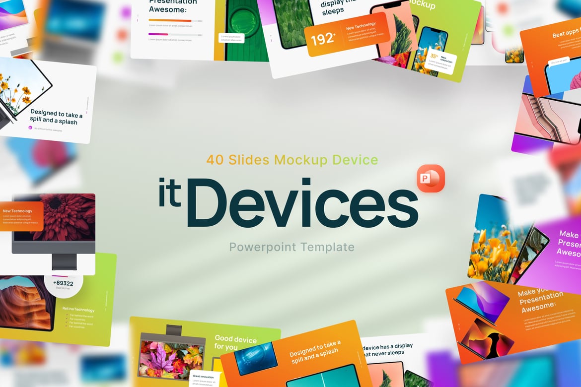 Template PowerPoint Kreatif untuk Perangkat IT yang Menarik