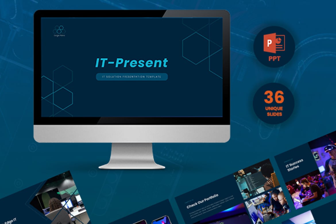 Template Presentasi IT-Present: Solusi PowerPoint untuk Penyampaian Teknologi yang Menarik