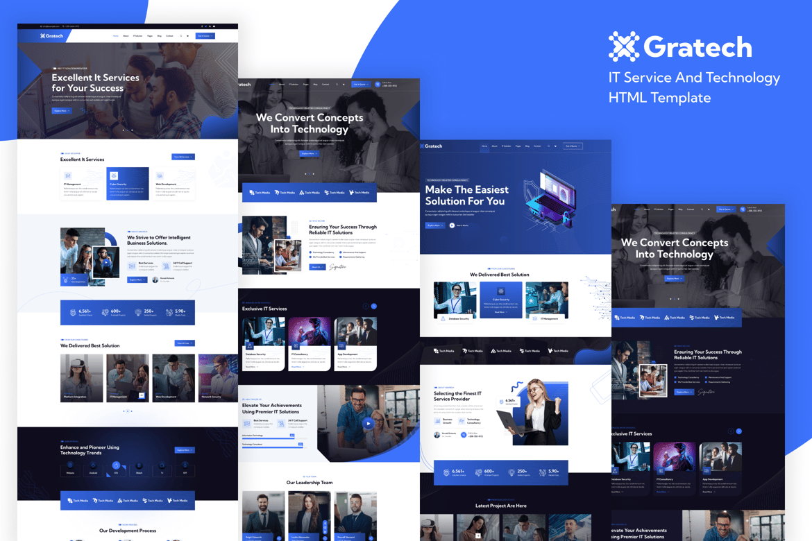 Template Website IT dan Teknologi Modern Gratech