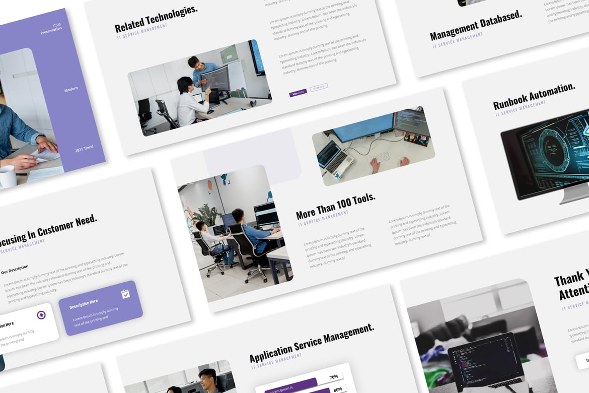 Template Powerpoint Manajemen Layanan TI yang Menarik