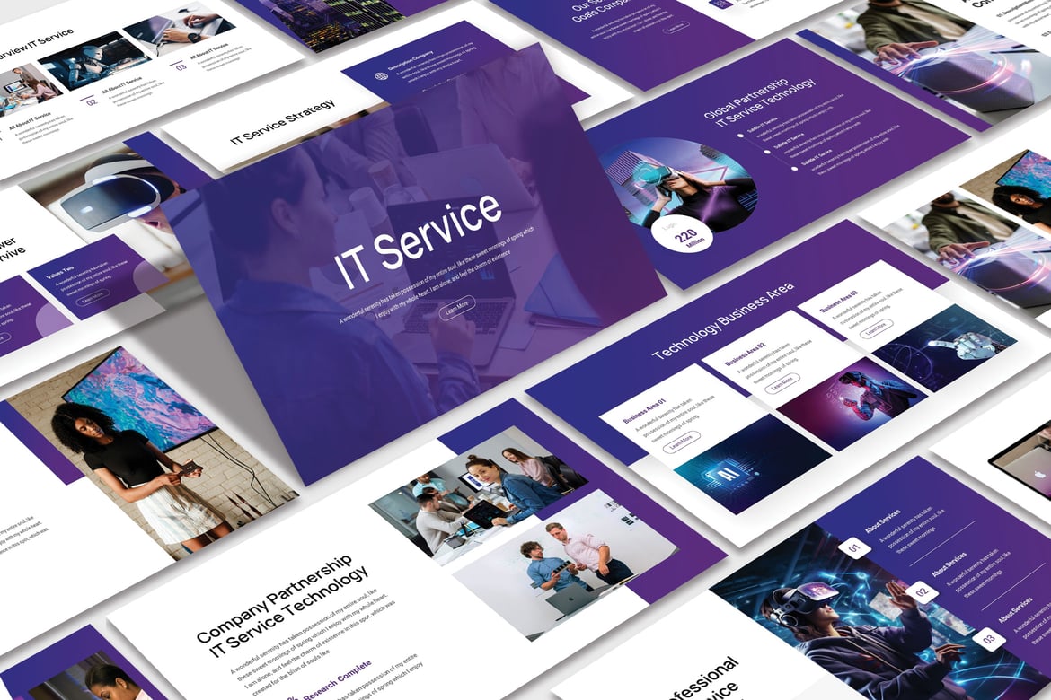 Template Powerpoint Layanan IT yang Modern dan Kreatif