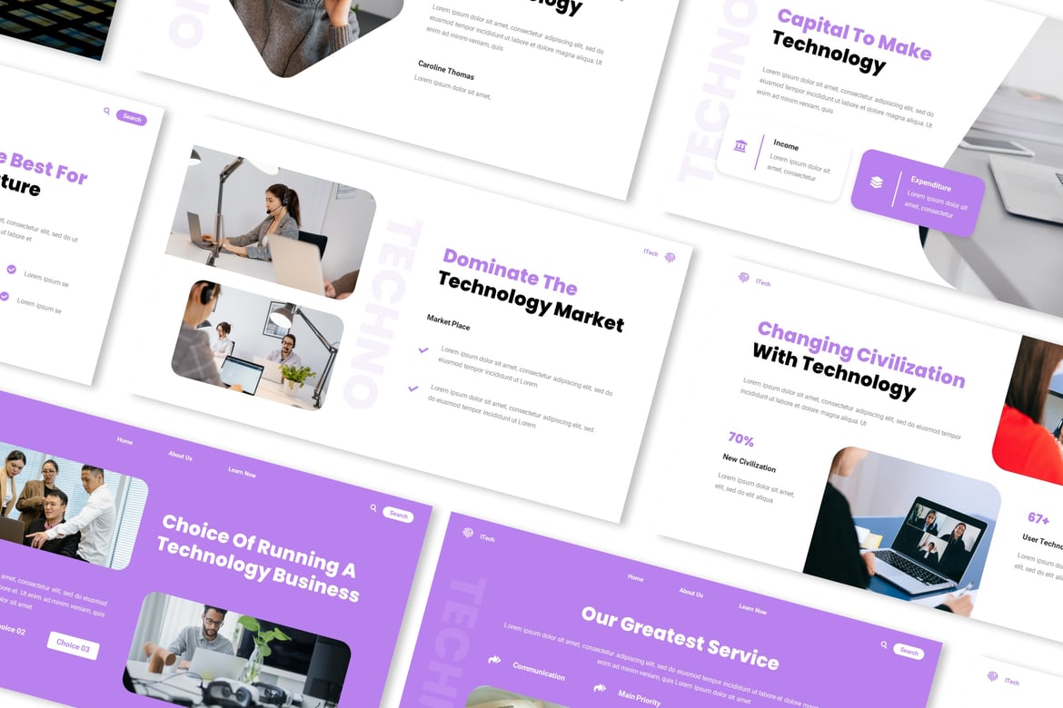 Template Presentasi PowerPoint Layanan IT Profesional