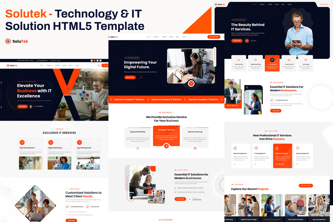 Template Website IT Services & Teknologi Modern