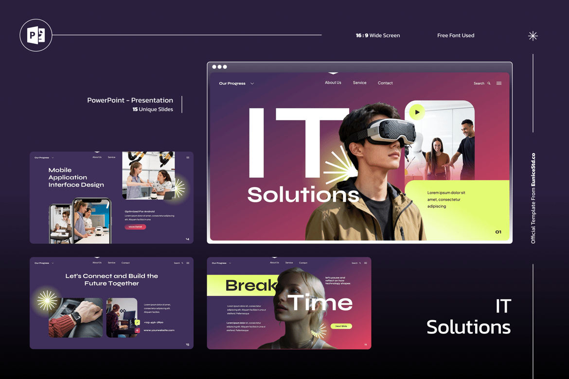 Template Powerpoint Solusi IT yang Menarik dan Profesional