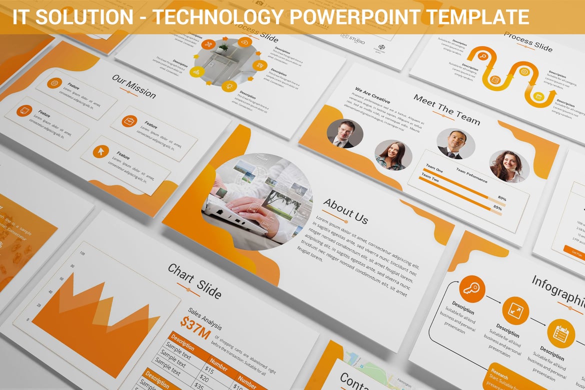 Template Powerpoint Solusi IT - Presentasi Teknologi Modern