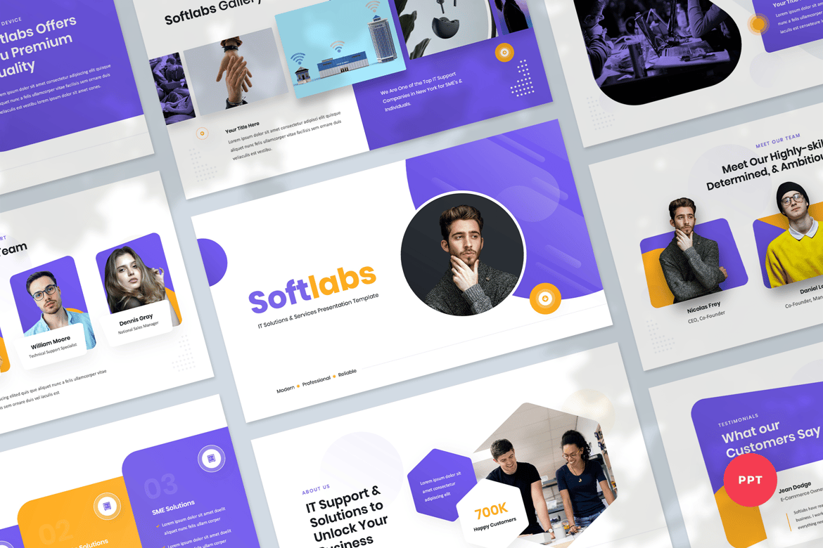 Template PowerPoint Solusi & Layanan IT yang Modern dan Profesional