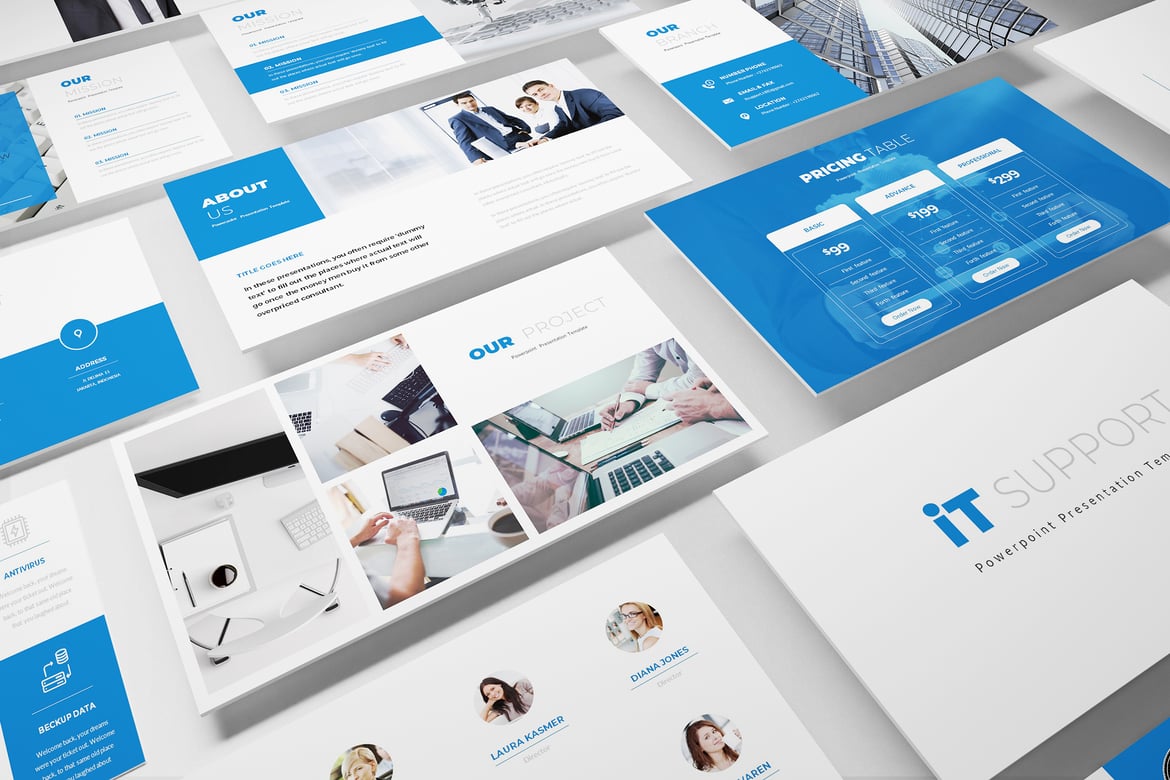 Template Powerpoint Dukungan IT yang Menarik dan Profesional