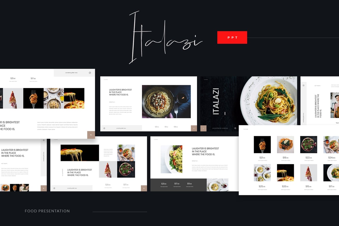 Template PowerPoint Makanan Italia - Italazi yang Menarik dan Profesional