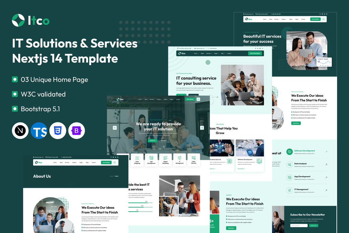 Itco - Template Website Solusi IT & Layanan Next.js 14