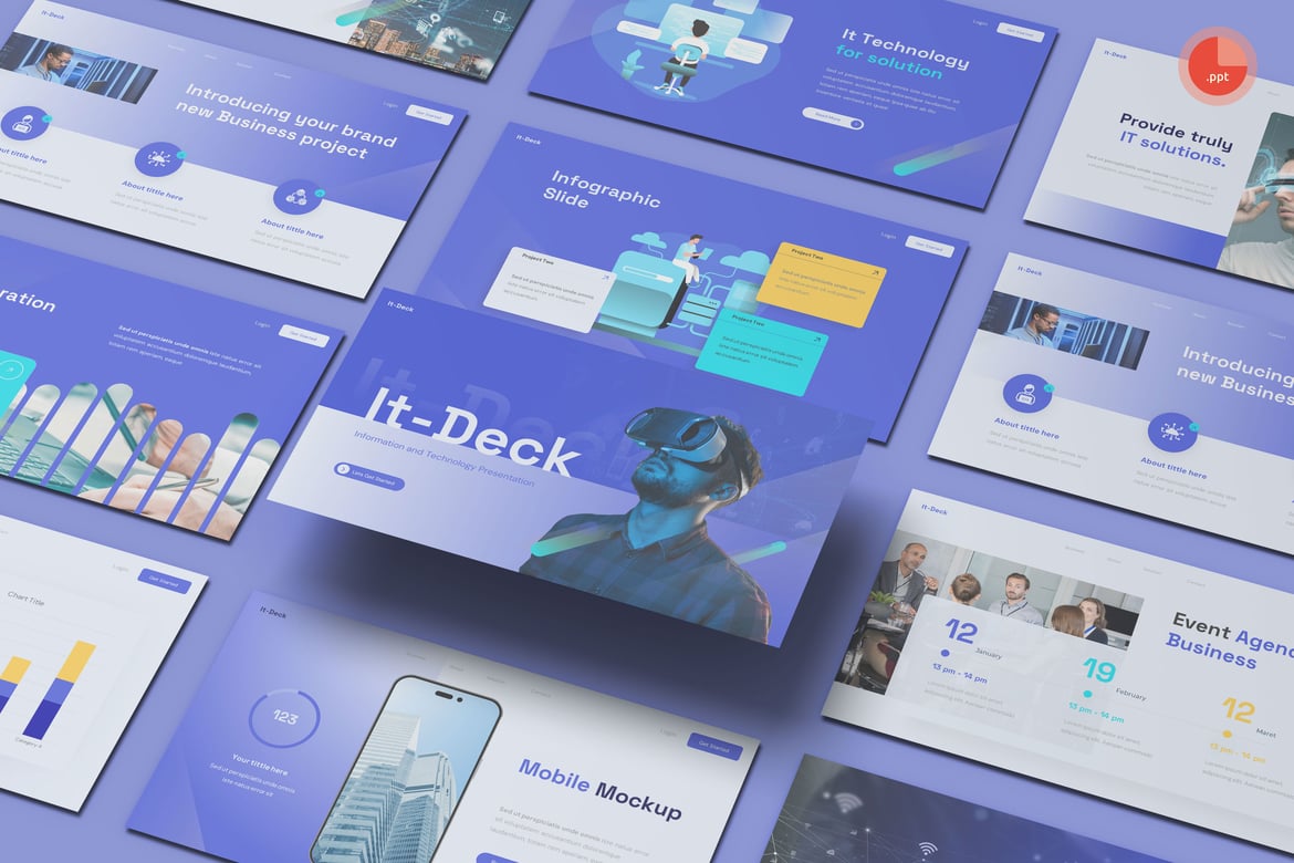 Template PowerPoint ItDeck - Presentasi Informasi & Teknologi yang Menarik