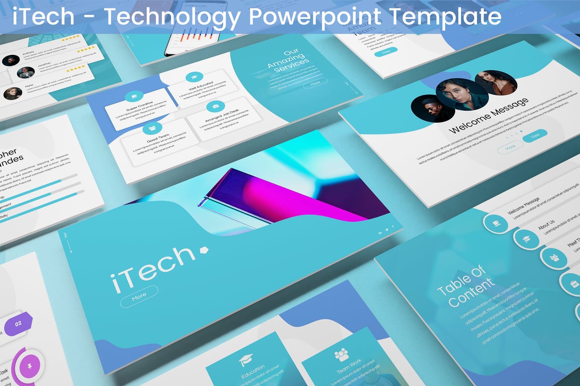 Template Presentasi Powerpoint iTech - Modern dan Kreatif