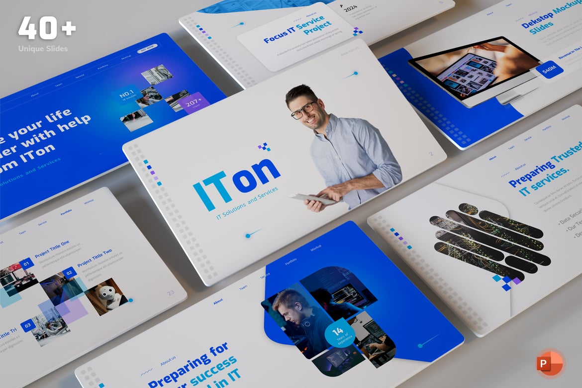 ITon – Template Powerpoint Solusi & Layanan IT yang Modern dan Profesional