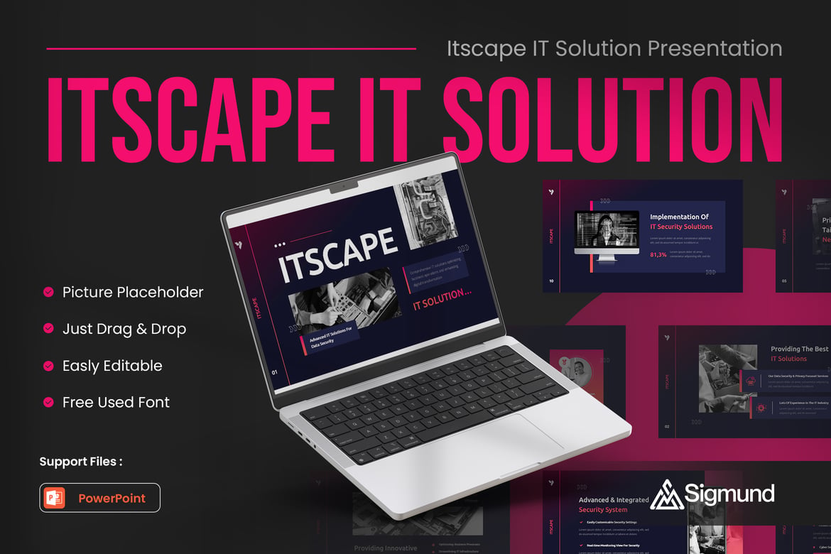 Template Presentasi PowerPoint Itscape untuk Solusi IT