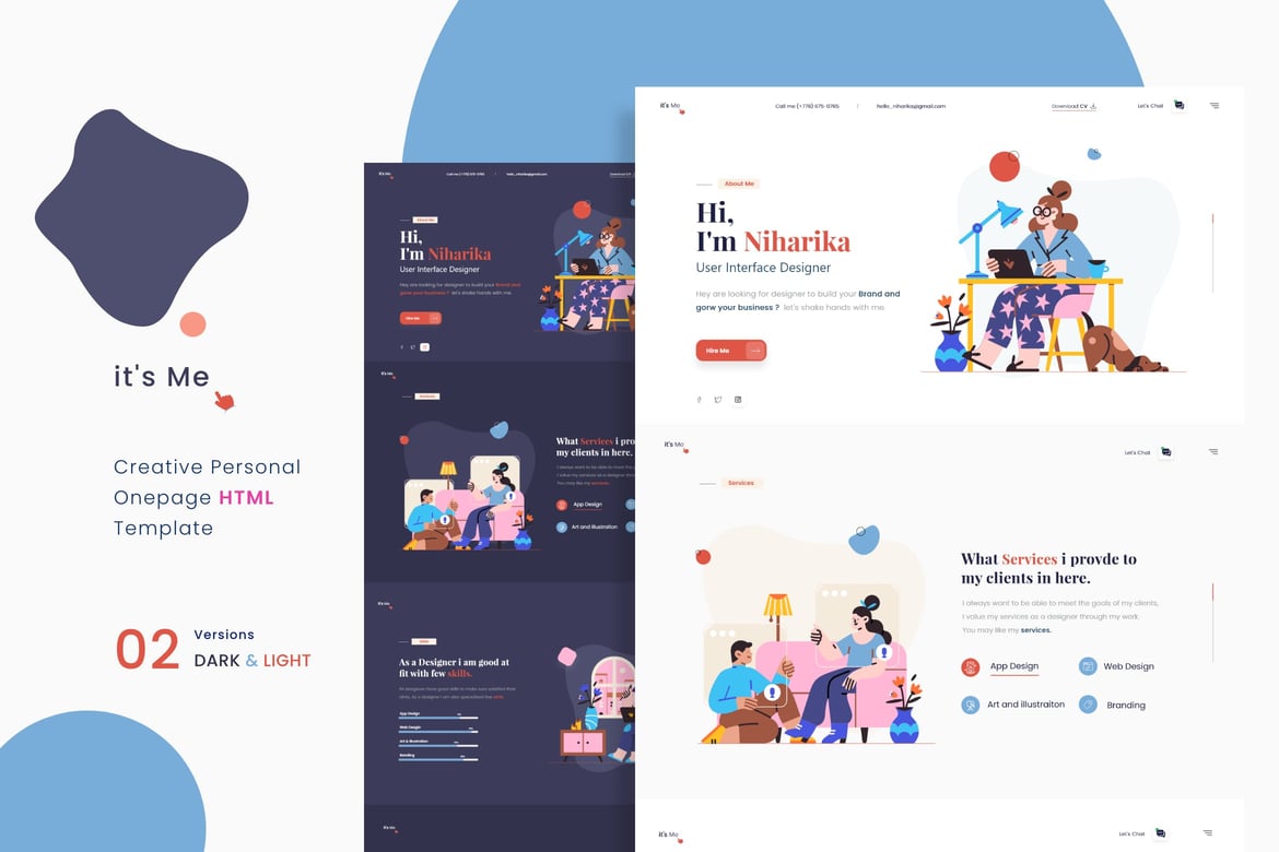 Template Portofolio Pribadi ItsMe yang Kreatif dan Responsif