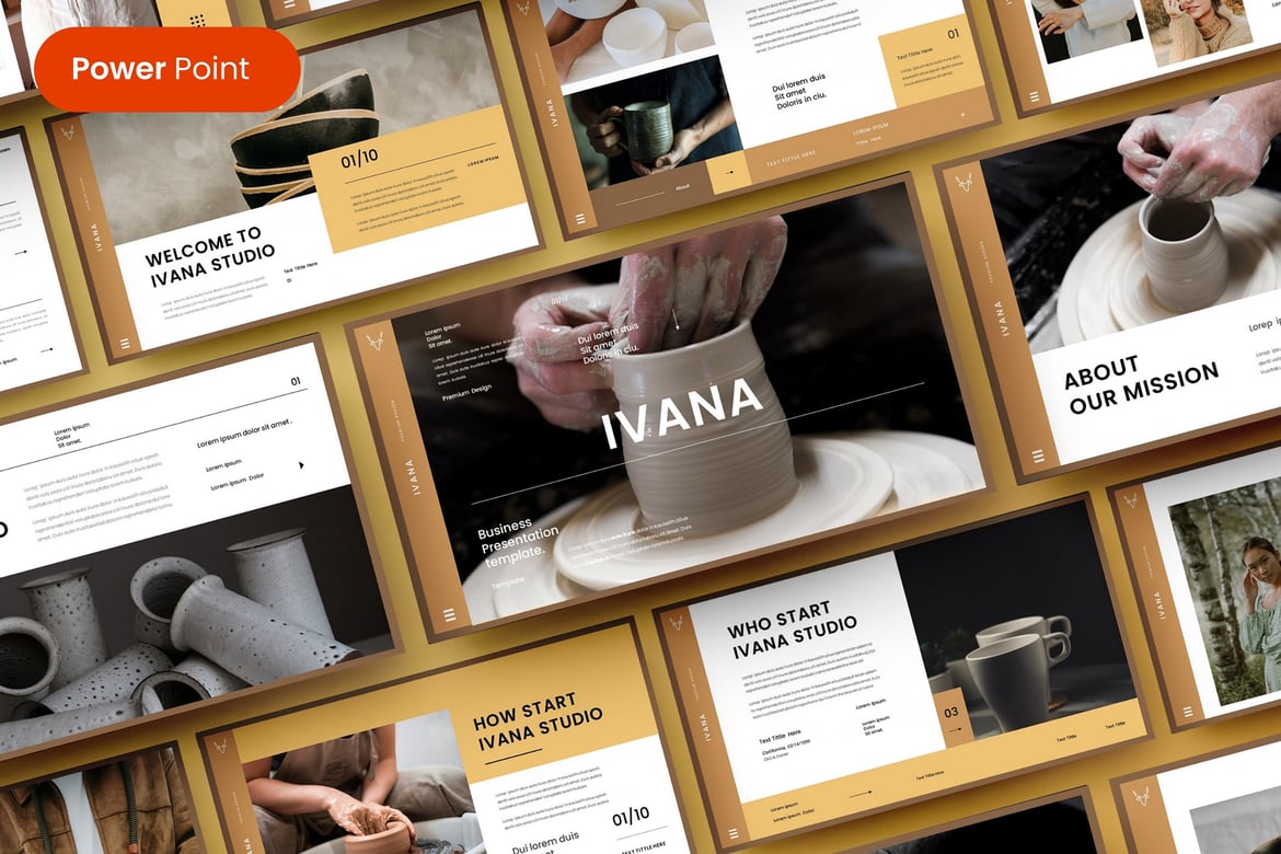 Ivana – Template PowerPoint Bisnis yang Menarik