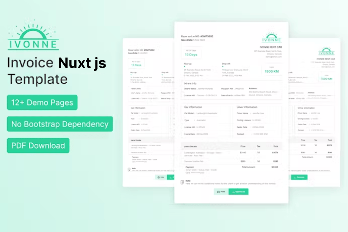 Ivonne - Template Website Faktur Modern dan Responsif