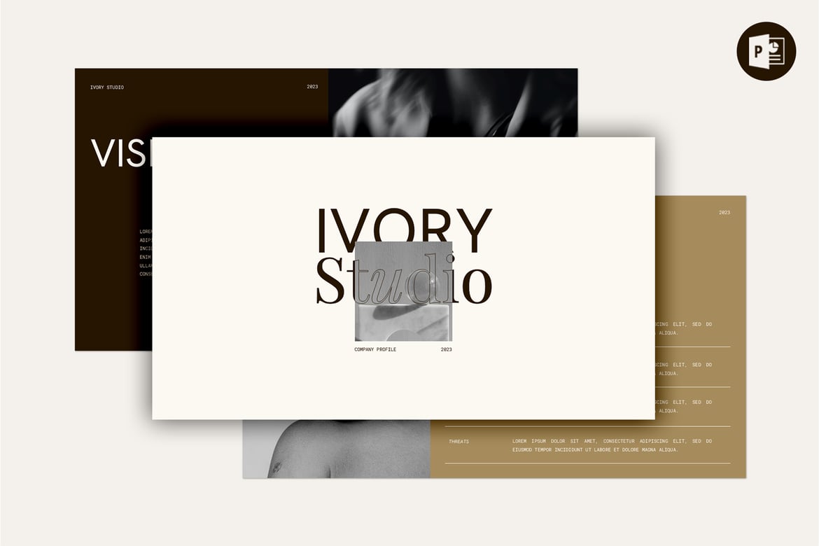 Template Presentasi Profil Perusahaan Ivory - PowerPoint yang Menarik