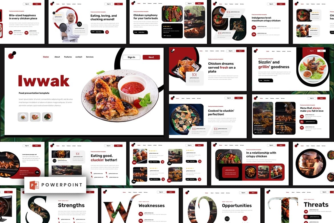 Iwwak - Template Powerpoint Makanan dan Restoran yang Modern