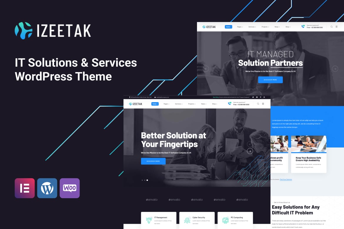Izeetak – Tema WordPress Solusi & Layanan IT Modern