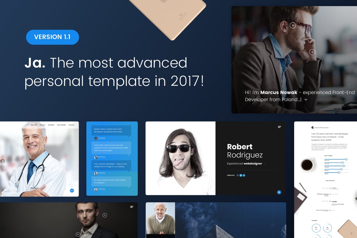 Template Web CV Pribadi Ja - Solusi Modern untuk Resume Anda