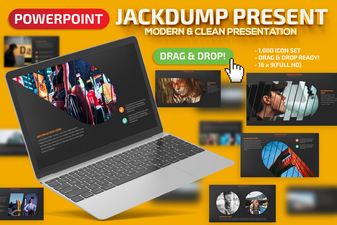 Template Presentasi PowerPoint Jackdum yang Menarik