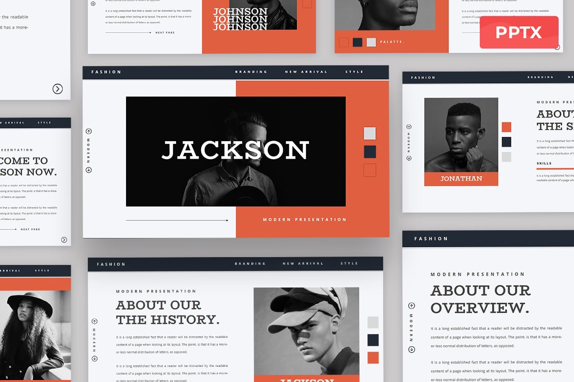 Template Presentasi Fashion Jackson yang Stylish dan Modern