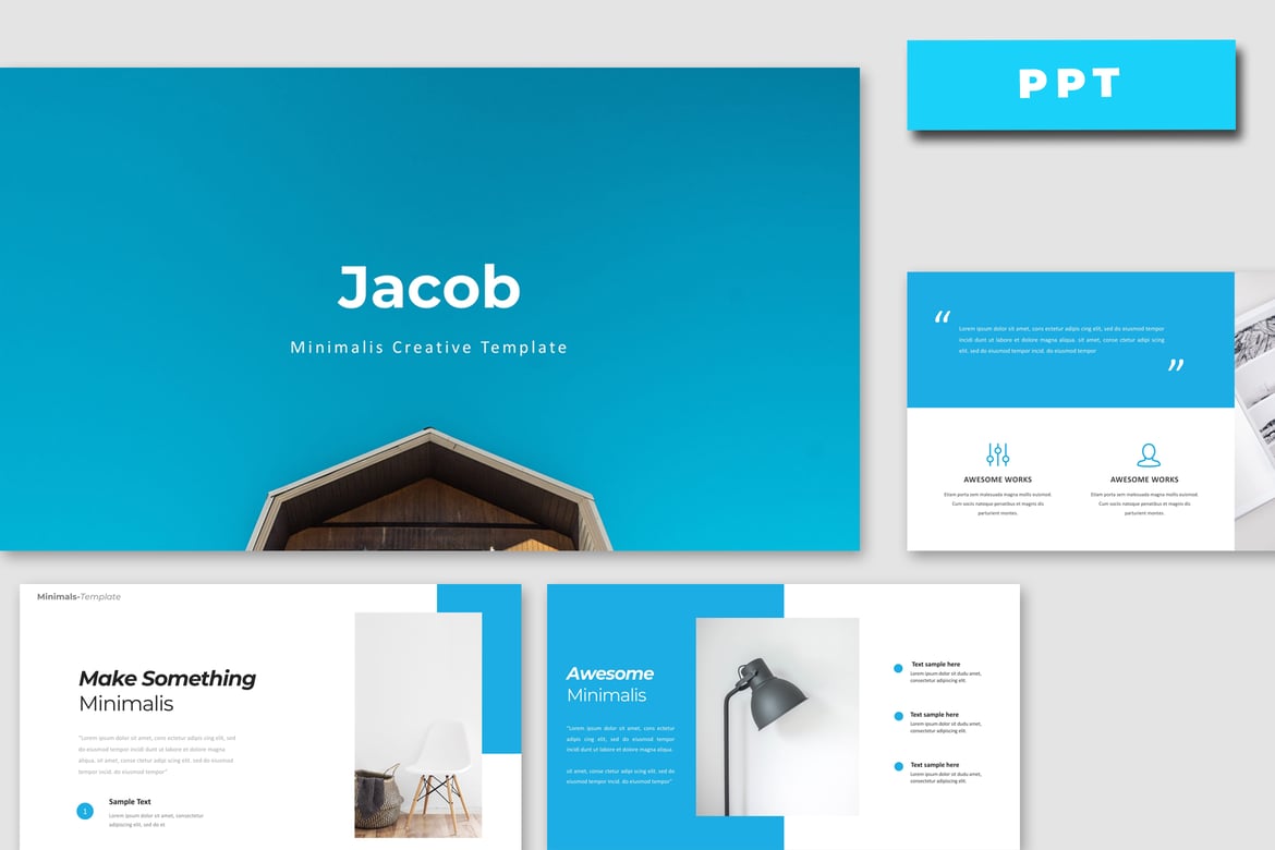 Template PowerPoint Jacob Minimalis yang Stylish dan Fleksibel